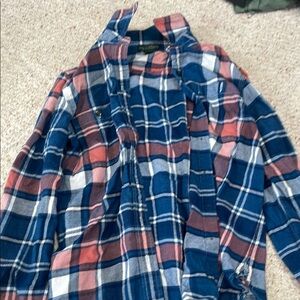 Men's Blue and Pink Plaid Shirt